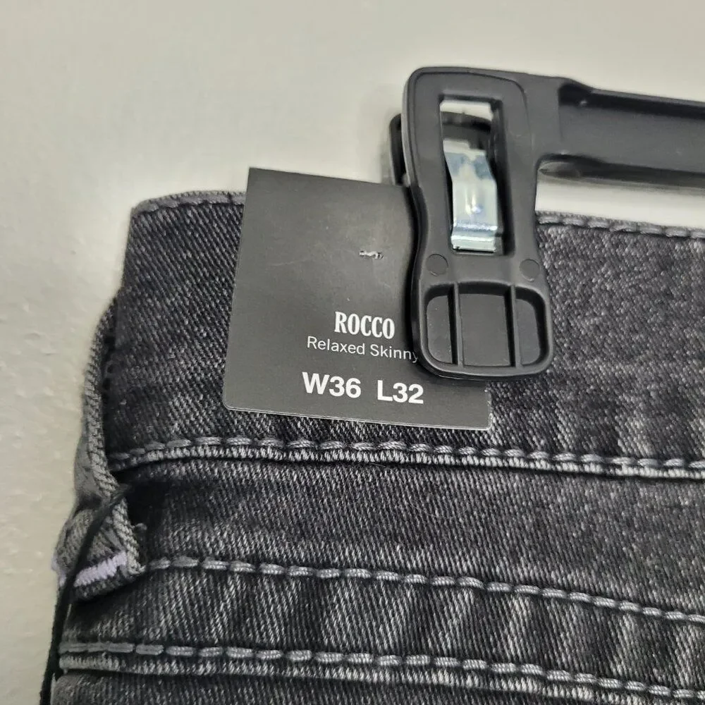 True Religion Rocco relaxed skinny black jeans size 36x32 NWT